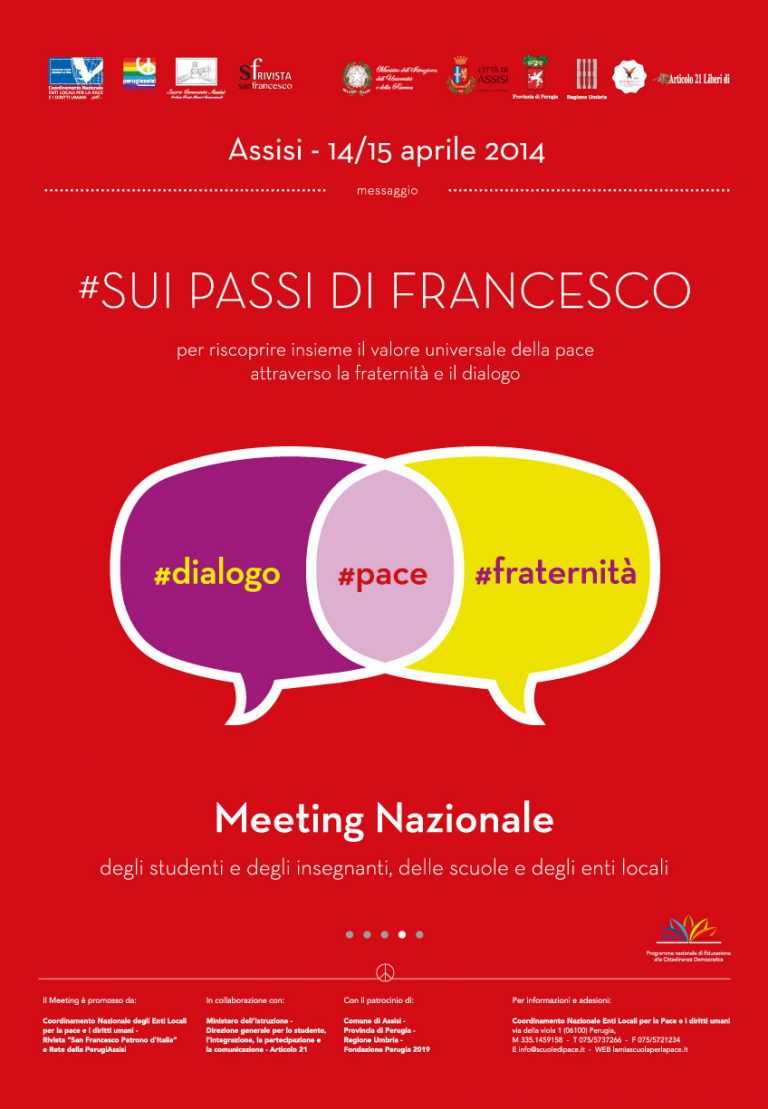 Il 14 E 15 Aprile Ad Assisi Meeting Nazionale Delle Scuole Di Pace