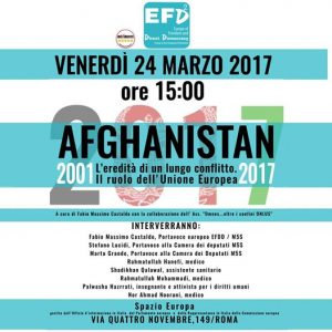 Evento Afghanistan 24 marzo 2017