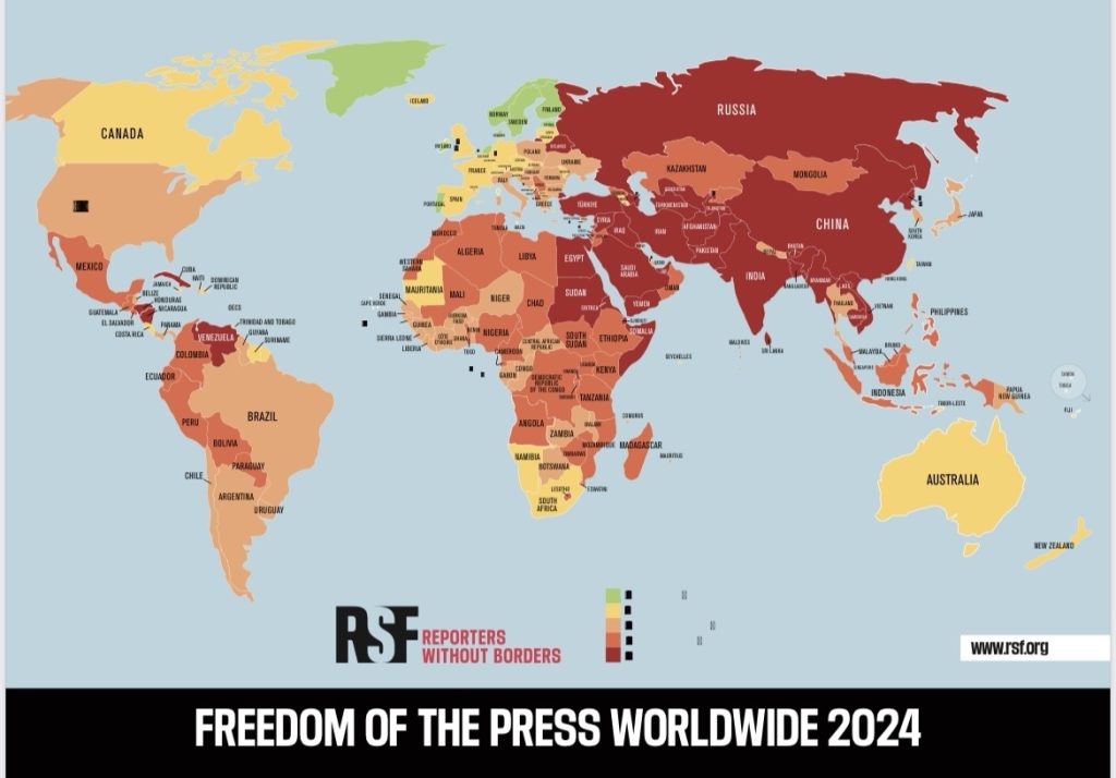 I Governi contro la libertà di stampa: la classifica Rsf 2024