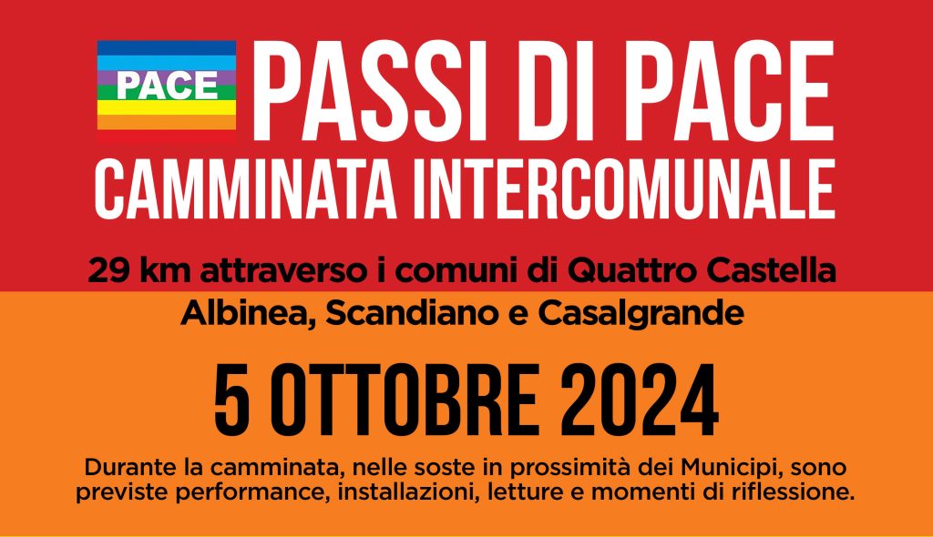 Sabato 5 ottobre si terrà una Camminata intercomunale che attraverserà per 29 km complessivi i territori di Quattro Castella, Albinea, Scandiano e Casalgrande.