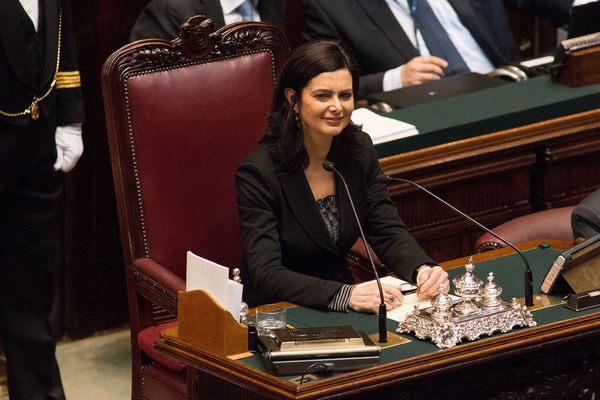 ROME, ITALY - MARCH 16:  Laura Boldrini, deputy for SEL civic list, smiles as she is nominated as the new President of the Chambers of Deputy on March 16, 2013 in Rome, Italy. The new Italian parliament, which opens the 17th Legislature, has the task of electing the President of the House of Parliament and of the Senate, before giving way to a new government.  (Photo by Giorgio Cosulich/Getty Images)