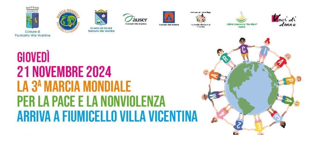 La 3ª Marcia Mondiale per la Pace e la Non Violenza passerà in Italia dal 18 al 25 novembre e il 21 novembre farà tappa a Fiumicello Villa Vicentina. In occasione di questo evento l'amministrazione comunale di Fiumicello Villa Vicentina e il Crelp organizzano due eventi dedicati alla 